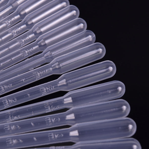 100PCS 3ML Disposable Plastic Transfer Graduated Pipettes