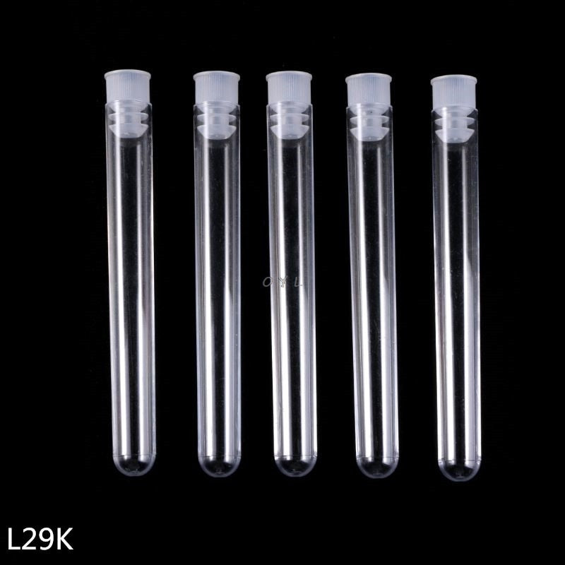 Transparent Laboratory Clear Plastic Test Tubes Vials With Push Caps